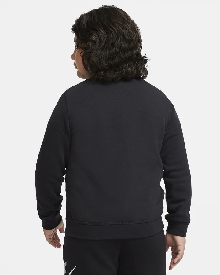 Sudaderas Nike Sportswear Club Fleece Kids Crew (Extended Size) Niño Negras | SMXTF-0924