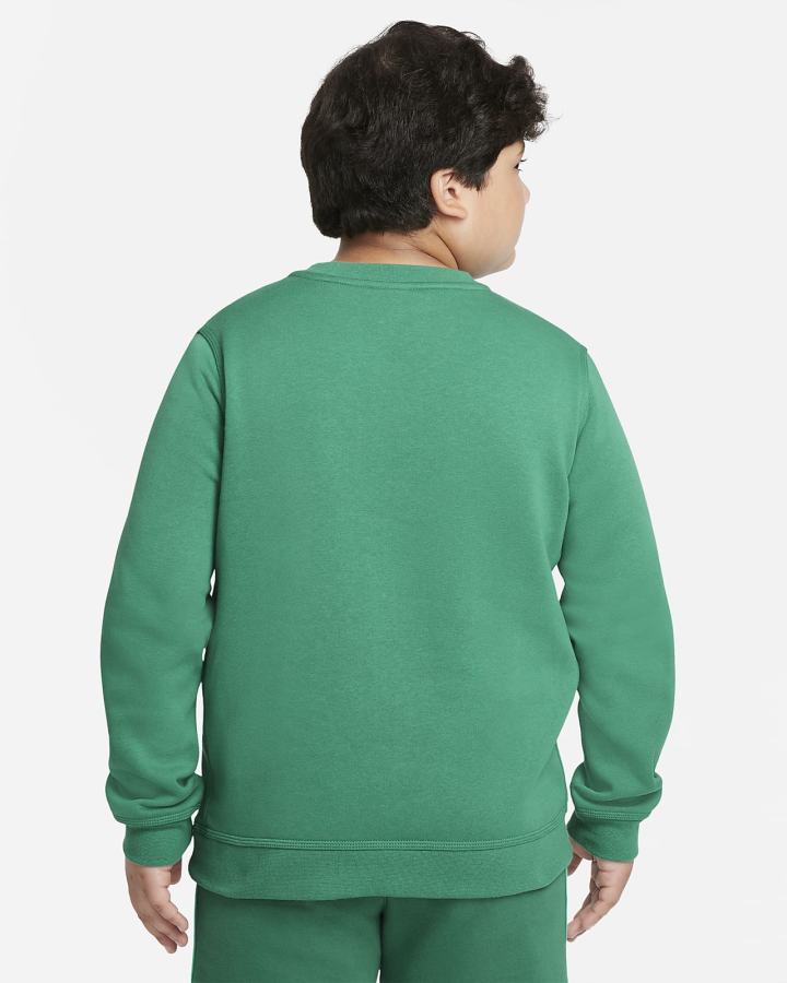 Sudaderas Nike Sportswear Club Fleece Kids Crew (Extended Size) Niño Verde | XKNYT-7048