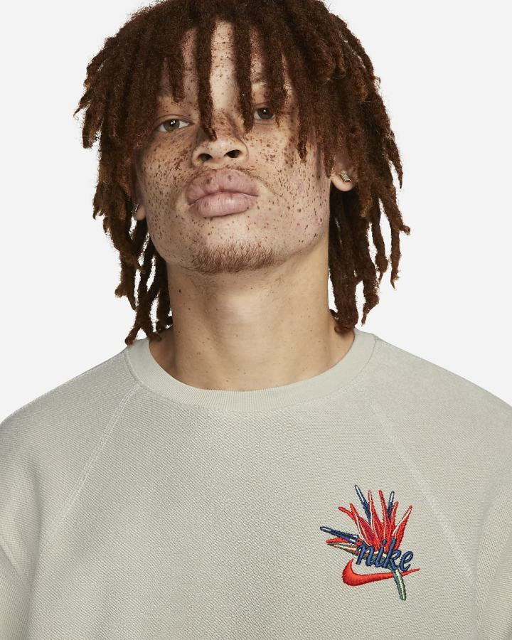 Sudaderas Nike Sportswear Club French Terry Hombre Beige Claro Blancas | GBIXM-0245
