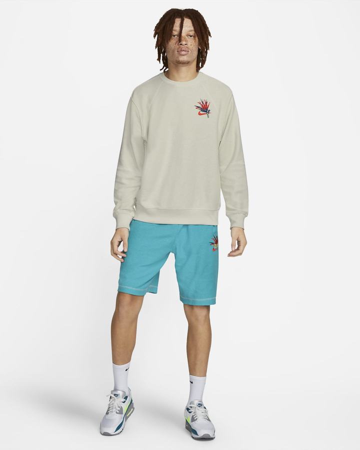 Sudaderas Nike Sportswear Club French Terry Hombre Beige Claro Blancas | GBIXM-0245