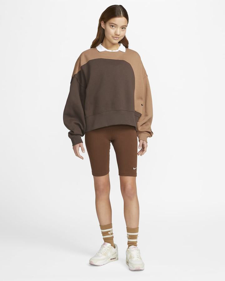 Sudaderas Nike Sportswear Color Clash Fleece Mujer Marrones | FWMKI-6493