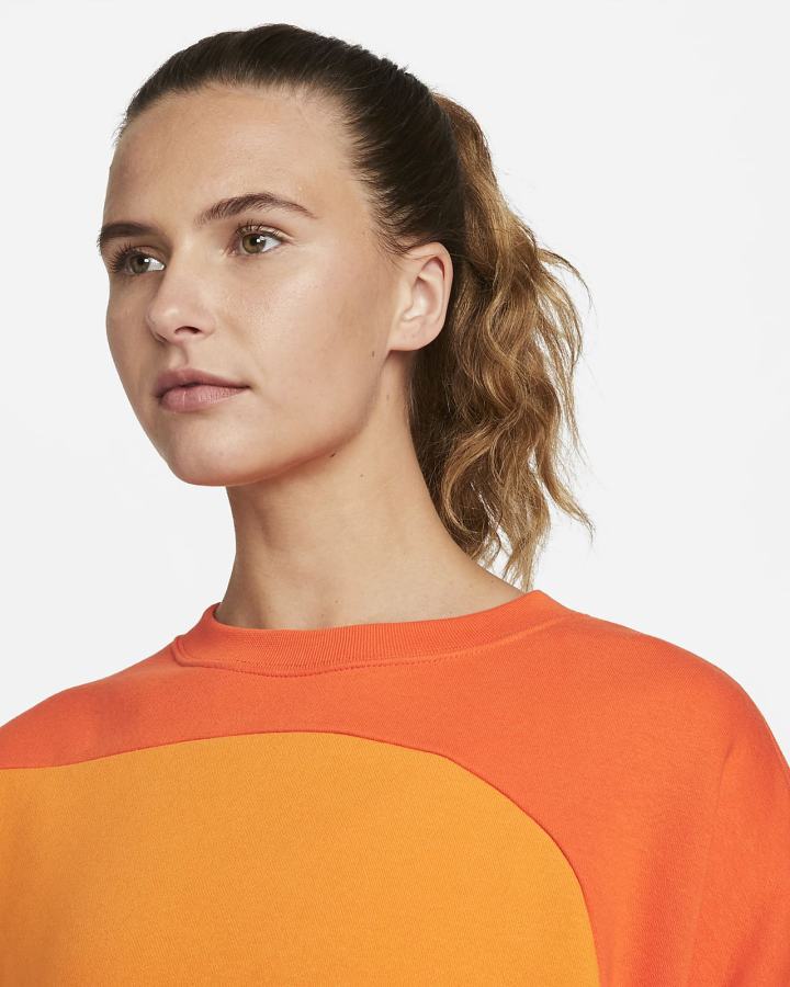 Sudaderas Nike Sportswear Color Clash Fleece Mujer Naranjas | SPKHN-0876
