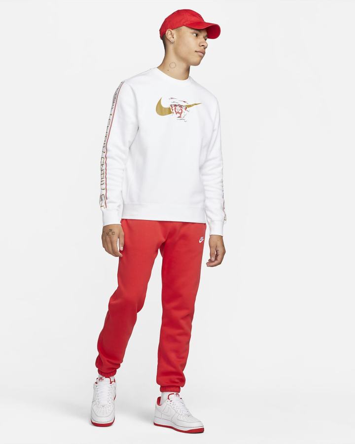 Sudaderas Nike Sportswear Fleece Crew Hombre Blancas | BEARQ-0823
