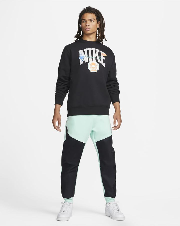 Sudaderas Nike Sportswear Fleece Crew Hombre Negras | DAKTM-4528