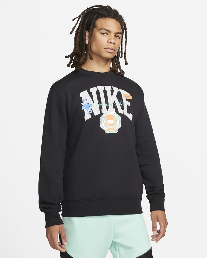 Sudaderas Nike Sportswear Fleece Crew Hombre Negras | DAKTM-4528