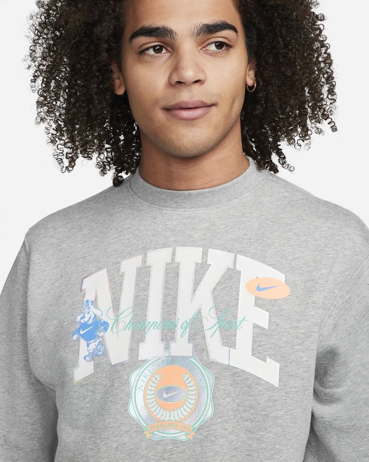 Sudaderas Nike Sportswear Fleece Crew Hombre Gris Oscuro | HCZOG-0689