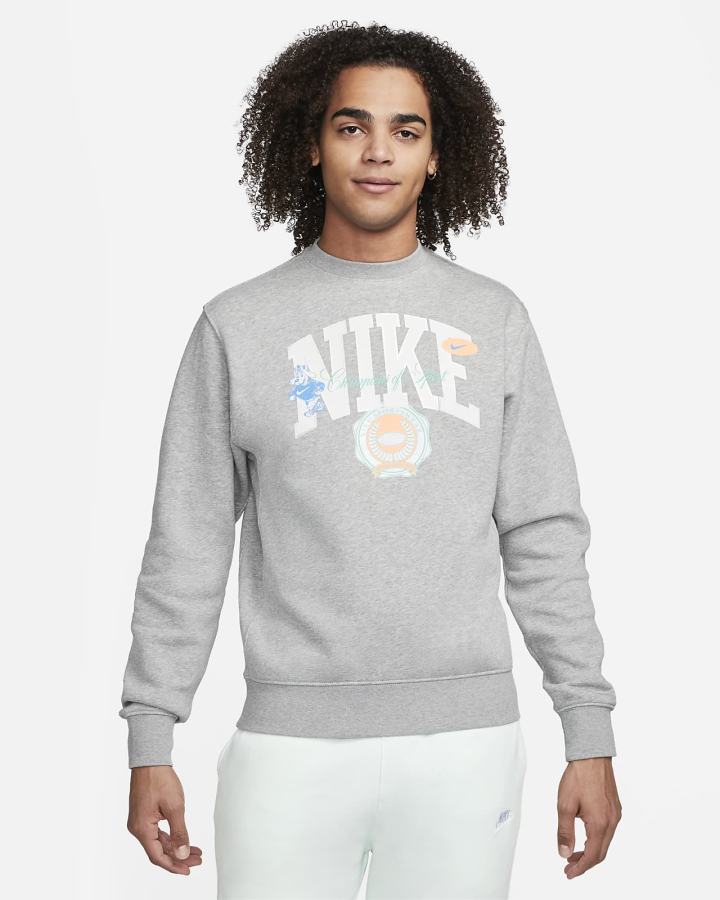 Sudaderas Nike Sportswear Fleece Crew Hombre Gris Oscuro | HCZOG-0689