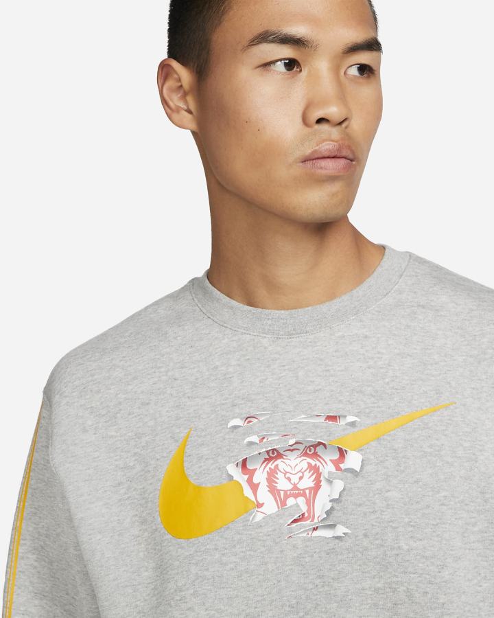 Sudaderas Nike Sportswear Fleece Crew Hombre Gris Oscuro | IDWMB-0214