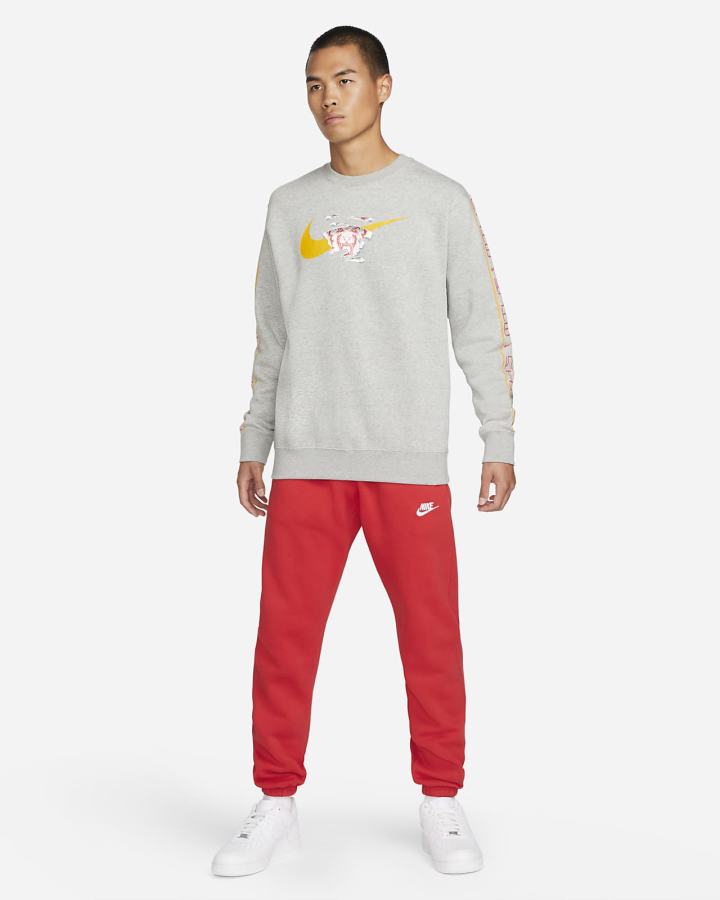 Sudaderas Nike Sportswear Fleece Crew Hombre Gris Oscuro | IDWMB-0214