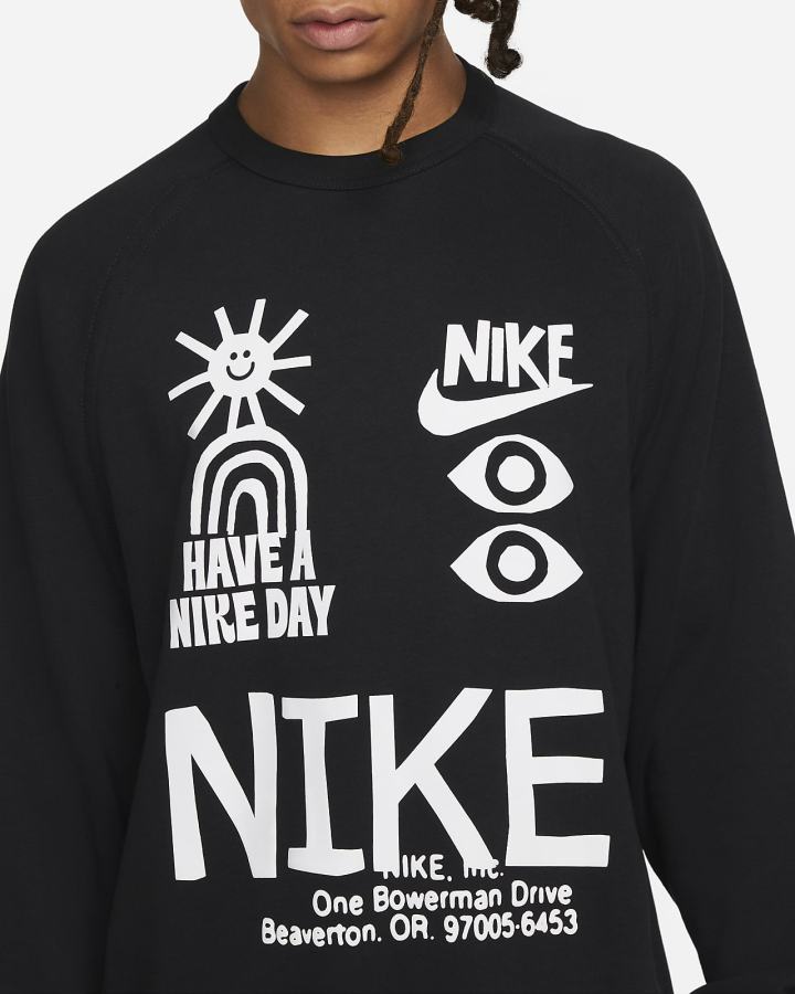 Sudaderas Nike Sportswear French Terry Crew Hombre Negras | HQICO-4750