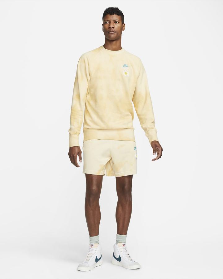 Sudaderas Nike Sportswear French Terry Crew Hombre Doradas Rosas | NUQYK-3541