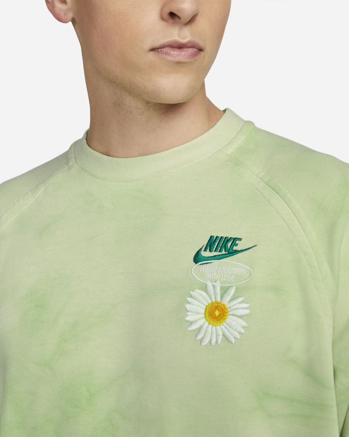 Sudaderas Nike Sportswear French Terry Crew Hombre Verde Naranjas | QNVTU-2083