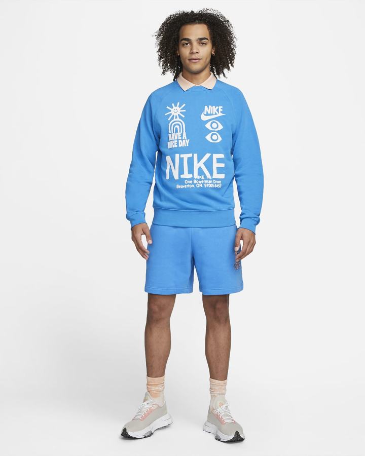 Sudaderas Nike Sportswear French Terry Crew Hombre Azules Claro | RCPLA-4321