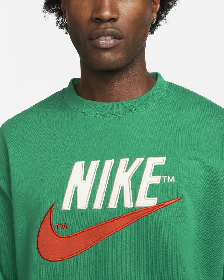Sudaderas Nike Sportswear French Terry Crew Hombre Verde | RHSUG-5967