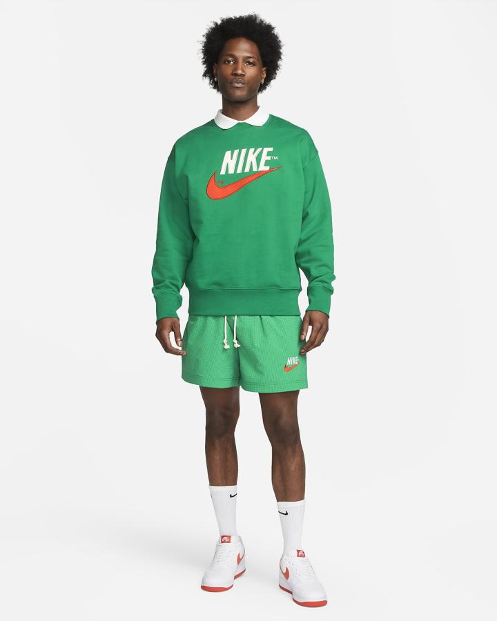 Sudaderas Nike Sportswear French Terry Crew Hombre Verde | RHSUG-5967