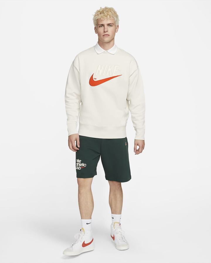 Sudaderas Nike Sportswear French Terry Crew Hombre Blancas | UOLDK-7805