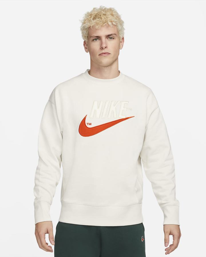 Sudaderas Nike Sportswear French Terry Crew Hombre Blancas | UOLDK-7805