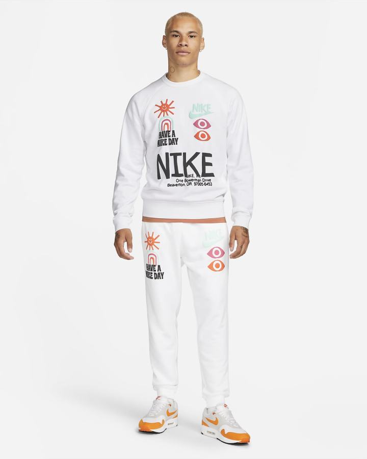 Sudaderas Nike Sportswear French Terry Crew Hombre Blancas | YFRHS-1489