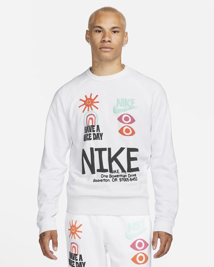 Sudaderas Nike Sportswear French Terry Crew Hombre Blancas | YFRHS-1489