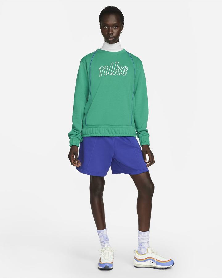 Sudaderas Nike Sportswear Icon Clash French Terry Top Mujer Verde | WKFGT-3814