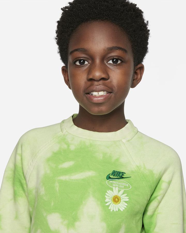 Sudaderas Nike Sportswear Kids French Terry Niño Verde Naranjas | CDPOJ-7539