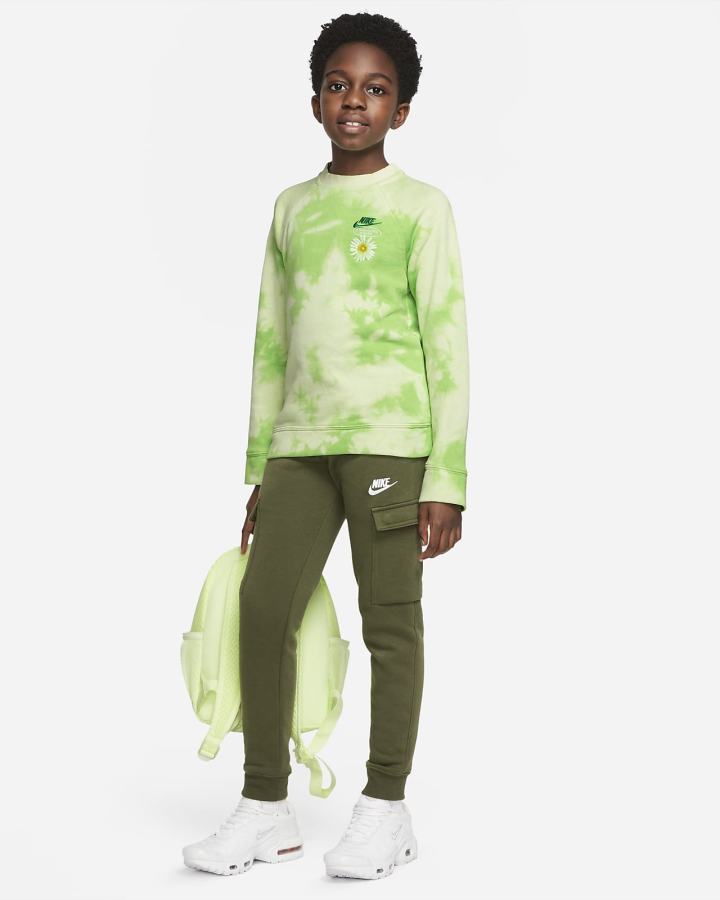 Sudaderas Nike Sportswear Kids French Terry Niño Verde Naranjas | CDPOJ-7539
