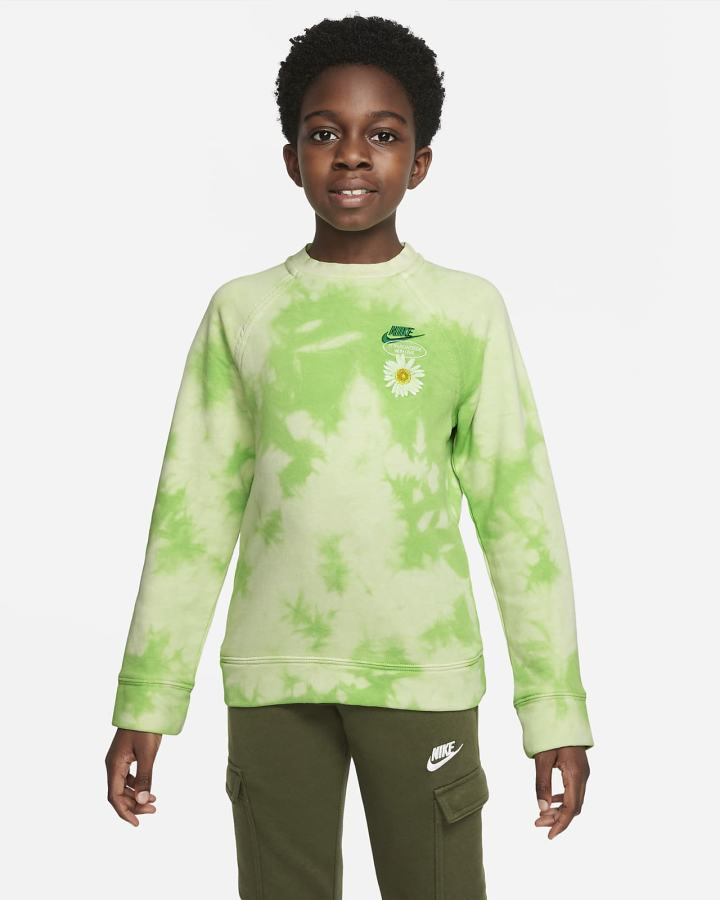 Sudaderas Nike Sportswear Kids French Terry Niño Verde Naranjas | CDPOJ-7539
