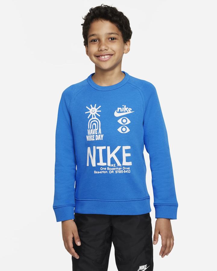Sudaderas Nike Sportswear Kids French Terry Niño Blancas Negras | VQNGJ-4062