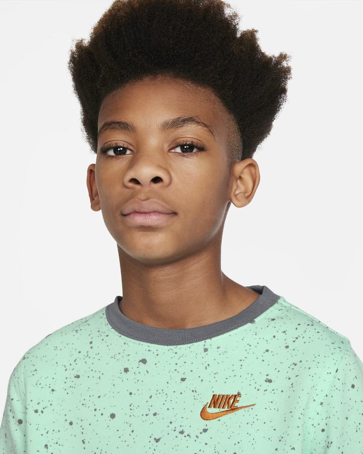 Sudaderas Nike Sportswear Kids Seasonal Printed Top Niño Verde Menta Gris Amarillo Oscuro | BDORL-5394