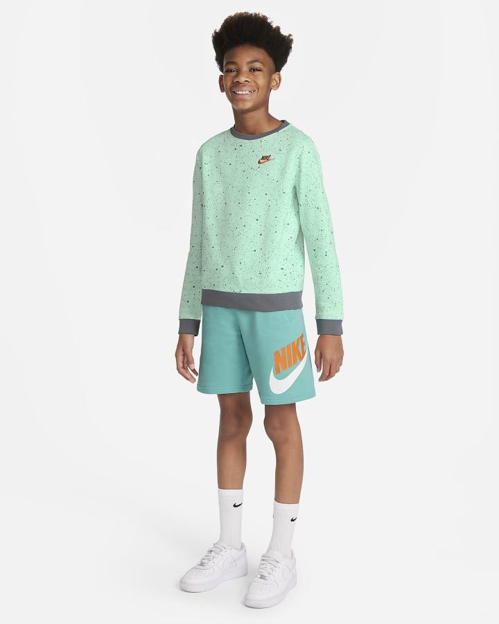 Sudaderas Nike Sportswear Kids Seasonal Printed Top Niño Verde Menta Gris Amarillo Oscuro | BDORL-5394