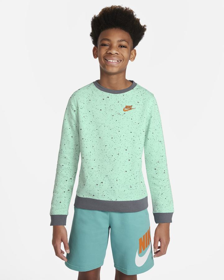 Sudaderas Nike Sportswear Kids Seasonal Printed Top Niño Verde Menta Gris Amarillo Oscuro | BDORL-5394