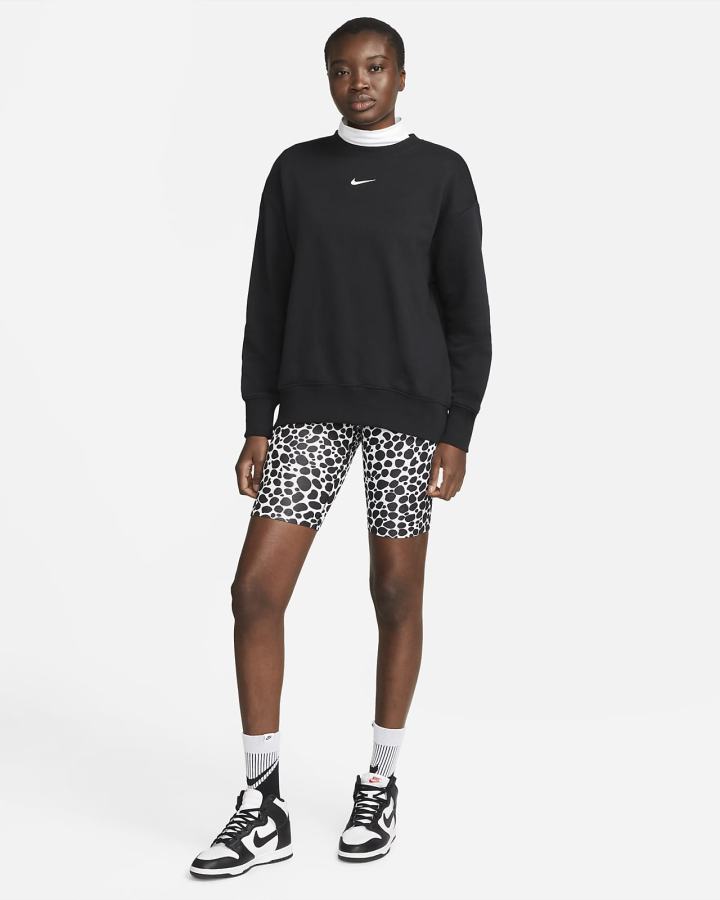 Sudaderas Nike Sportswear Phoenix Fleece Oversized Crewneck Mujer Negras | AMCZS-3205