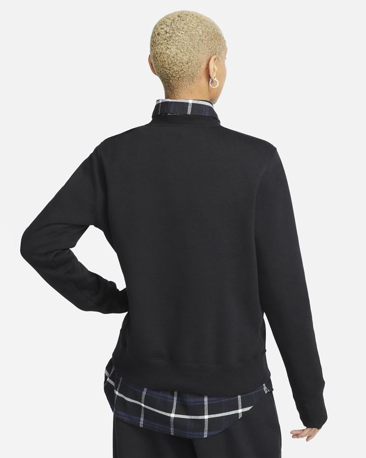 Sudaderas Nike Sportswear Phoenix Fleece Crew-Neck Mujer Negras | BAJVT-6503
