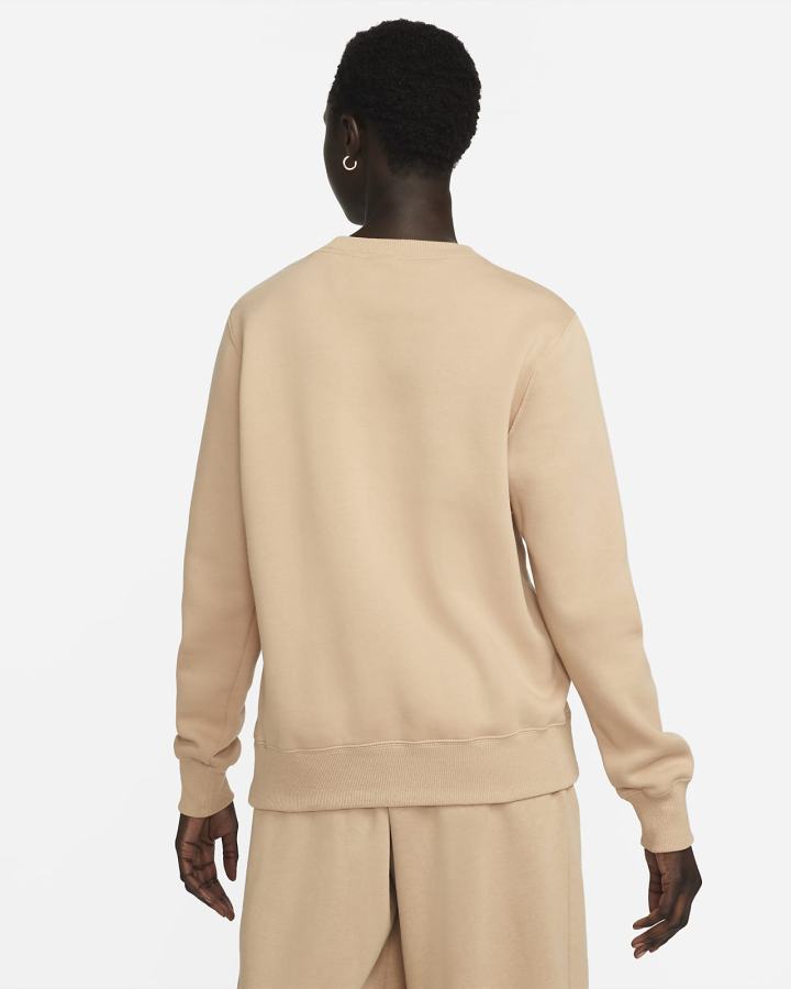 Sudaderas Nike Sportswear Phoenix Fleece Crew-Neck Mujer Beige | COPTE-7493