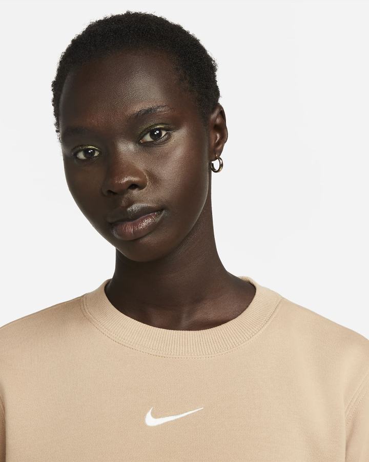 Sudaderas Nike Sportswear Phoenix Fleece Crew-Neck Mujer Beige | COPTE-7493
