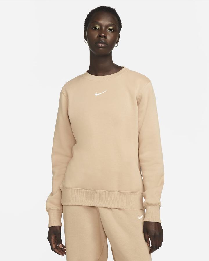 Sudaderas Nike Sportswear Phoenix Fleece Crew-Neck Mujer Beige | COPTE-7493