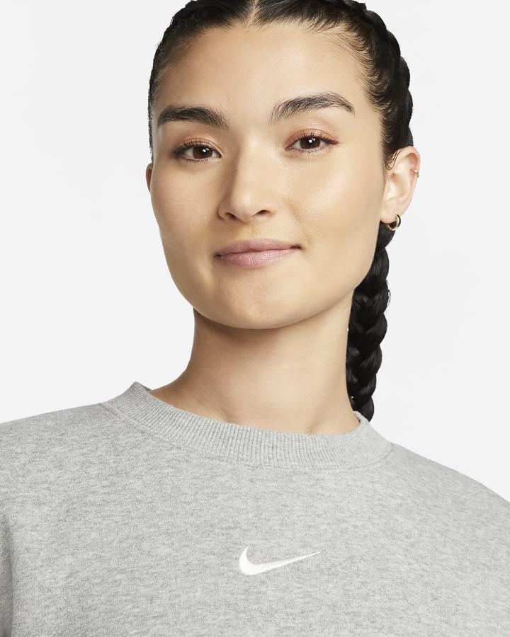 Sudaderas Nike Sportswear Phoenix Fleece Crew-Neck Mujer Gris Oscuro | DYNLX-2649