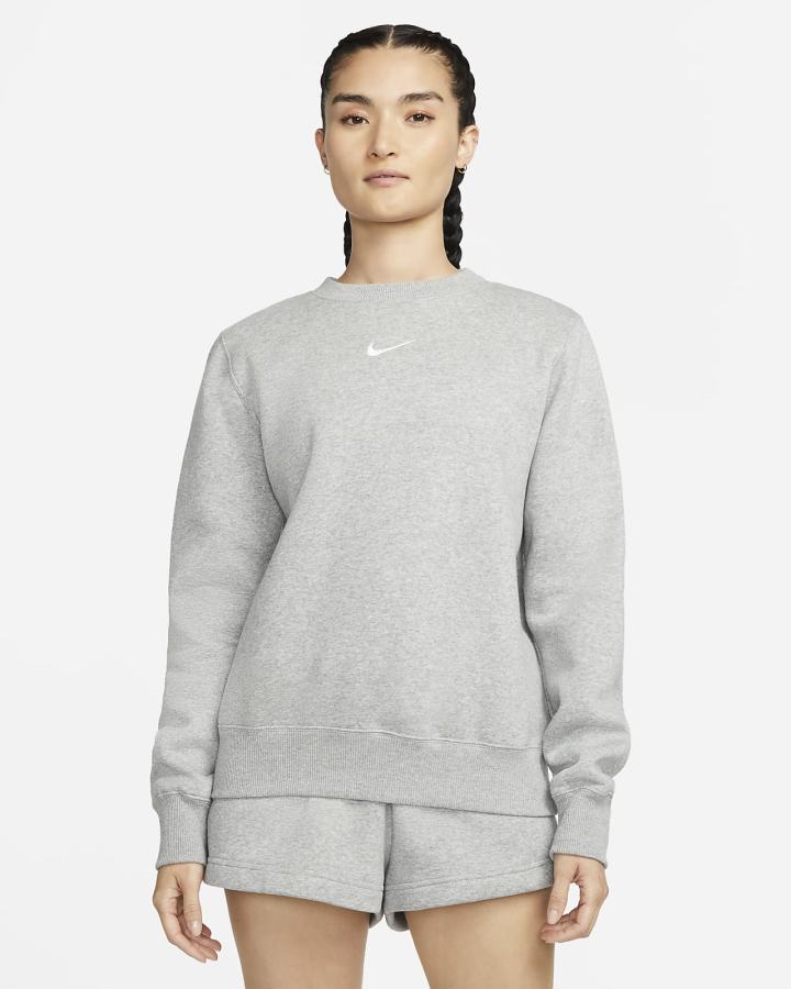 Sudaderas Nike Sportswear Phoenix Fleece Crew-Neck Mujer Gris Oscuro | DYNLX-2649