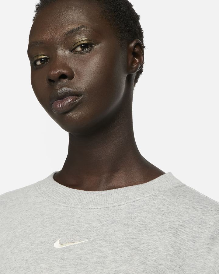Sudaderas Nike Sportswear Phoenix Fleece Oversized Crewneck Mujer Gris Oscuro | ENQSB-5098