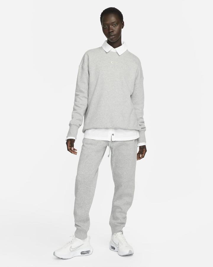 Sudaderas Nike Sportswear Phoenix Fleece Oversized Crewneck Mujer Gris Oscuro | ENQSB-5098