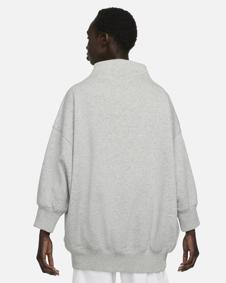 Sudaderas Nike Sportswear Phoenix Fleece Over-Oversized Mock-Neck 3/4-Sleeve Mujer Gris Oscuro | EOWMS-9145