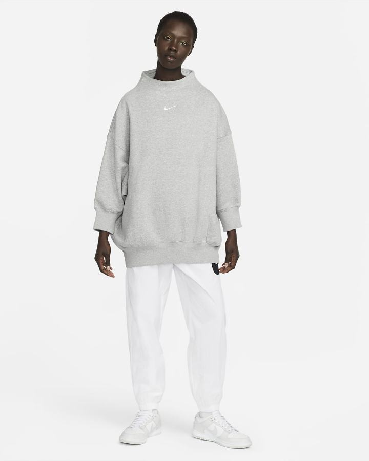 Sudaderas Nike Sportswear Phoenix Fleece Over-Oversized Mock-Neck 3/4-Sleeve Mujer Gris Oscuro | EOWMS-9145