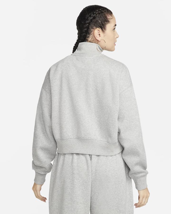 Sudaderas Nike Sportswear Phoenix Fleece Oversized 1/2-Zip Crop Mujer Gris Oscuro | FWDBY-5093