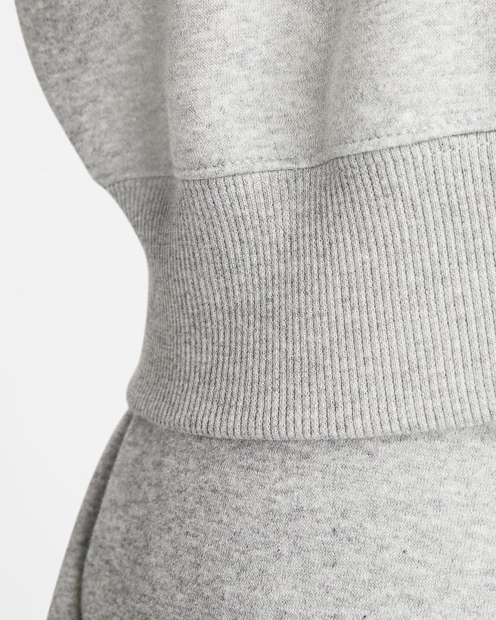 Sudaderas Nike Sportswear Phoenix Fleece Oversized 1/2-Zip Crop Mujer Gris Oscuro | FWDBY-5093