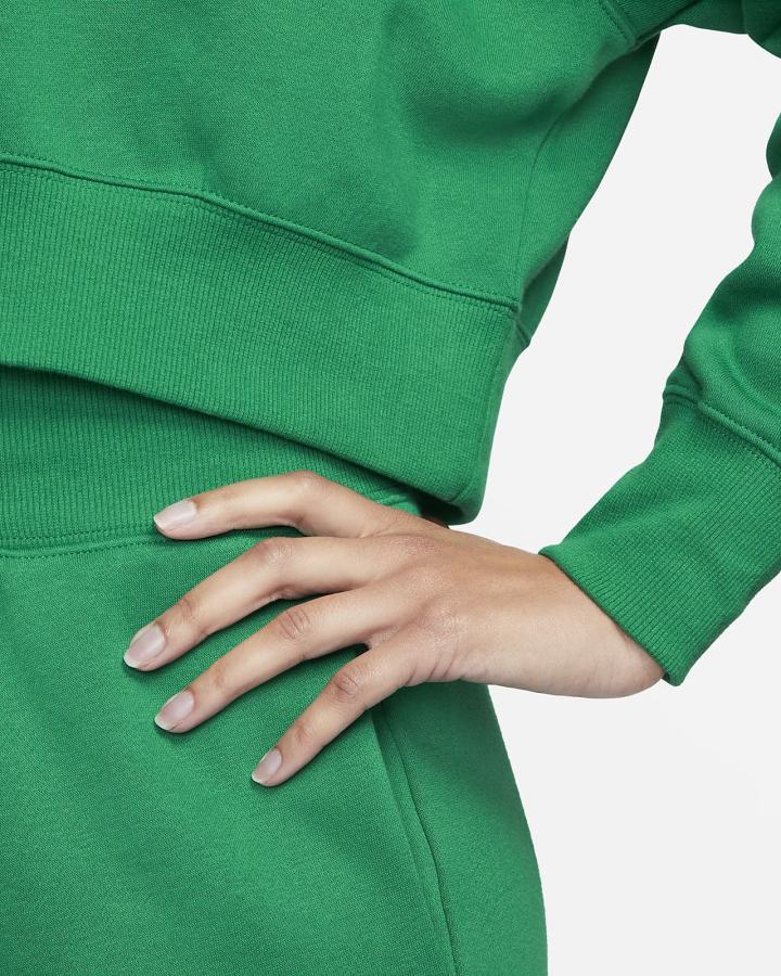 Sudaderas Nike Sportswear Phoenix Fleece Oversized 1/2-Zip Crop Mujer Verde | HAYZR-7610