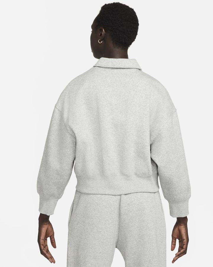 Sudaderas Nike Sportswear Phoenix Fleece 3/4-Sleeve Crop Mujer Gris Oscuro | IPKOQ-1293