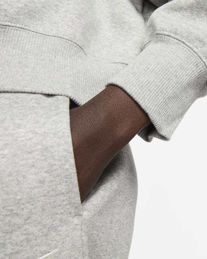 Sudaderas Nike Sportswear Phoenix Fleece 3/4-Sleeve Crop Mujer Gris Oscuro | IPKOQ-1293