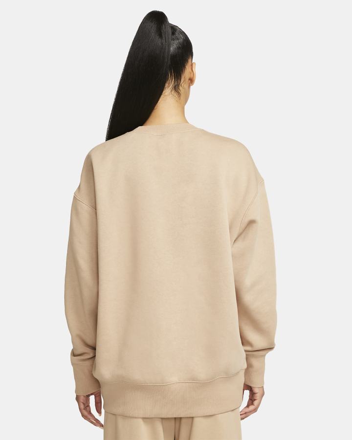 Sudaderas Nike Sportswear Phoenix Fleece Oversized Crewneck Mujer Beige | JOMEL-9648