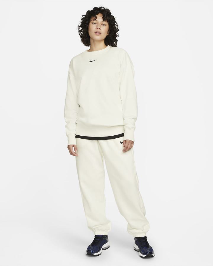 Sudaderas Nike Sportswear Phoenix Fleece Oversized Crewneck Mujer Negras | MEPKC-4290