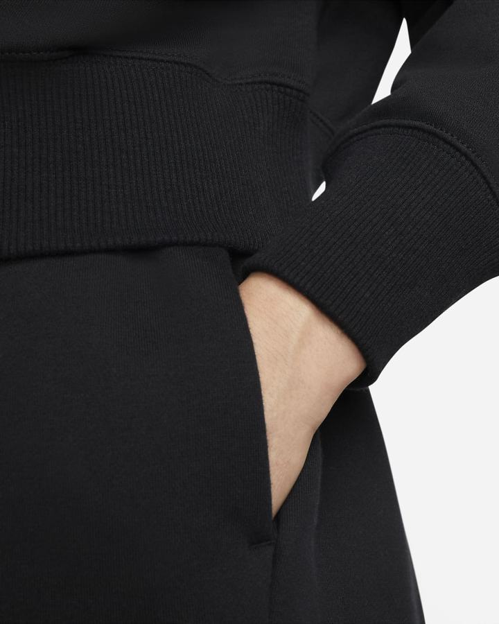 Sudaderas Nike Sportswear Phoenix Fleece 3/4-Sleeve Crop Mujer Negras | MPIXV-9284
